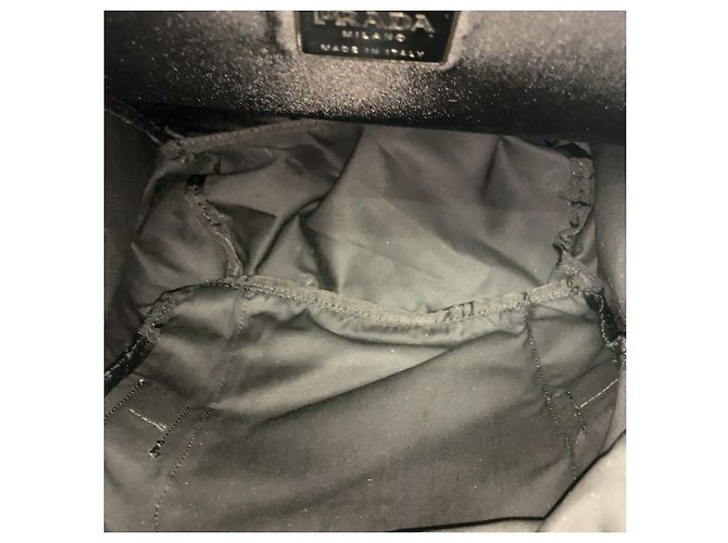 Mochila Prada Tessuto com logótipo triangular Preto - vista 9