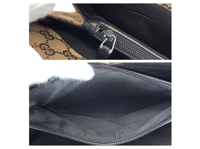 Borsa Tote Gucci Bamboo GG Canvas Marrone Beige - vista 6