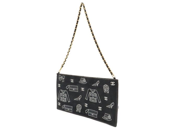 Bolso de hombro con cadena Chanel Icon Print Negro - vista 2