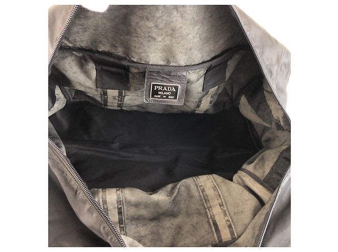 Borsa Boston Prada Tessuto Nero - vista 9