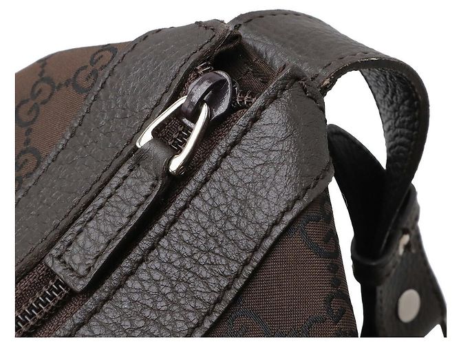 Gucci Nylon Leather Shoulder Boston Travel Bag Brown - view 5
