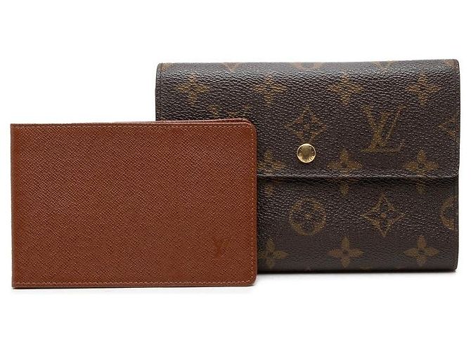 Louis Vuitton Porte Tresor Etui Papi Bifold Wallet Marrone - vista 10