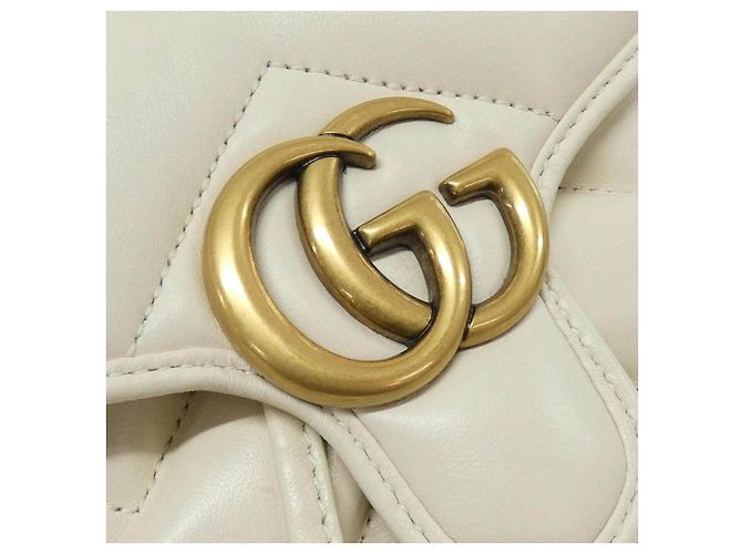 Zaino in pelle Gucci GG Marmont Bianco - vista 4