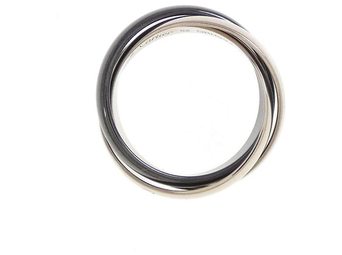 Cartier Trinity 750 Weißgold Keramik Ring Größe 12 Silber Metallisch - Ansicht 2