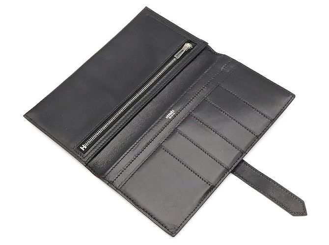 Hermès Hermes Bearn Classic Box Calf Long Wallet Black - view 5