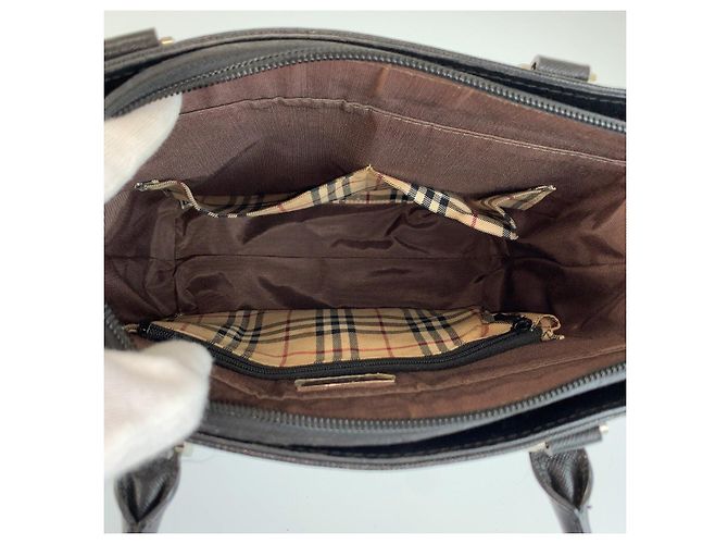 Borsa Tote Burberry Medium Check Nero - vista 9
