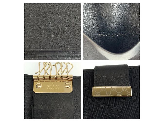 Gucci Portachiavi per 6 chiavi nero in tessuto - vista 3