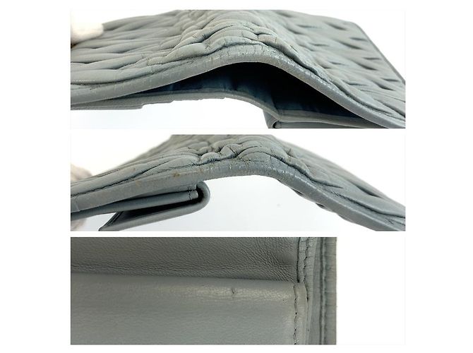 Portafoglio compatto trapuntato Miu Miu Matelasse 5MV204 Blu - vista 8
