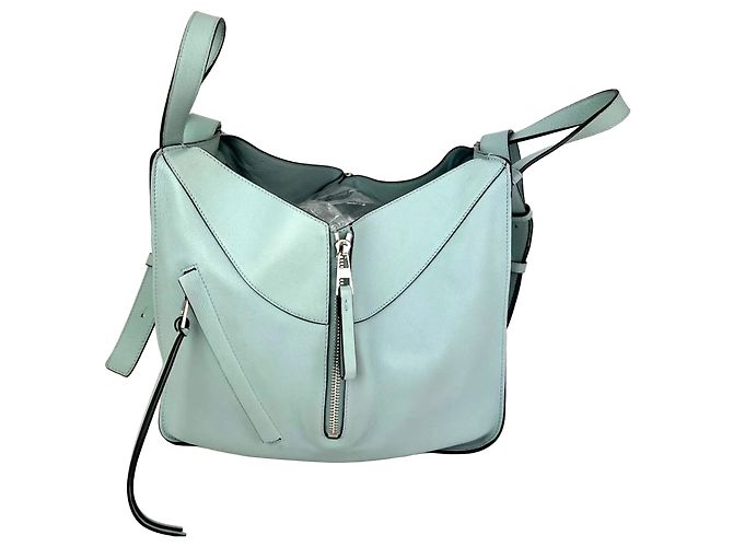 Borsa a tracolla Loewe Small Hammock in vitello blu - vista 4
