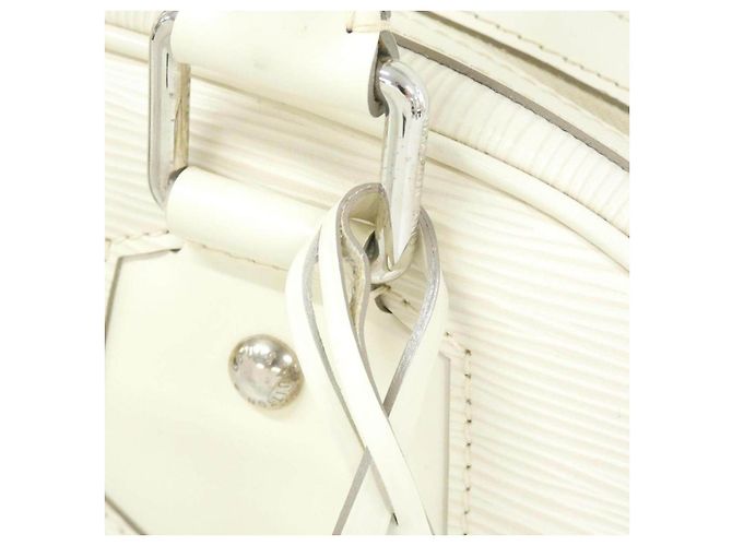Borsa Louis Vuitton Bowling Montaigne GM Epi Bianco - vista 7