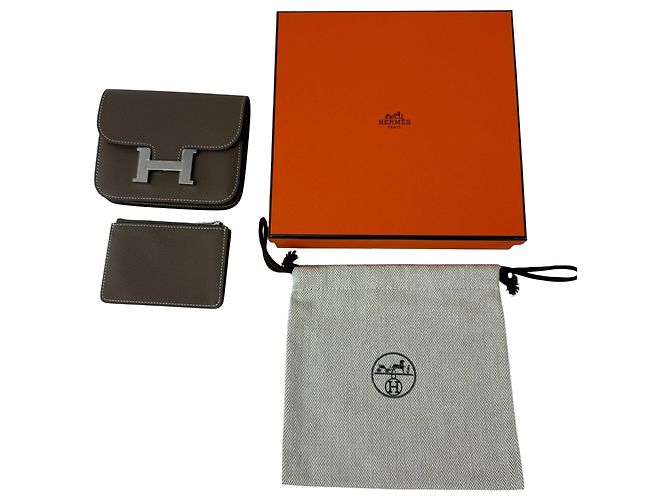 Hermès Hermes Evercolor Constance Slim Etoupe Geldbörse Braun - Ansicht 5