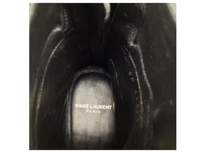 Yves Saint Laurent Botines Saint Laurent Miles en piel negra Negro - vista 11
