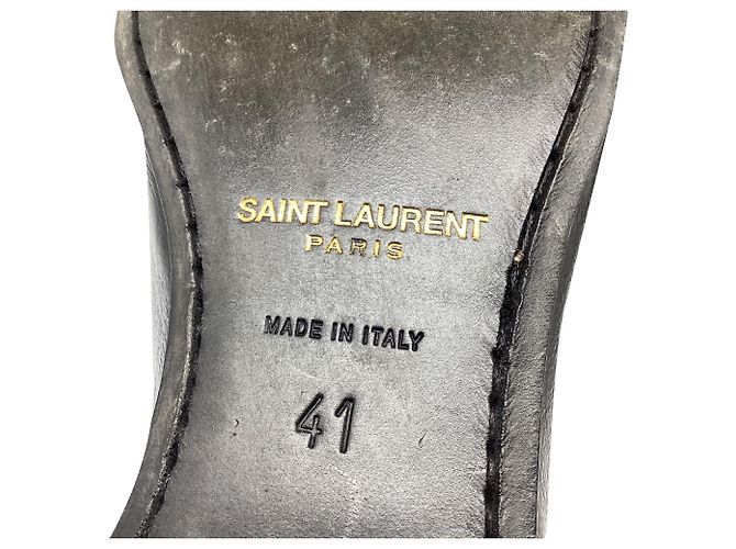 Yves Saint Laurent Botines Saint Laurent Miles en piel negra Negro - vista 12