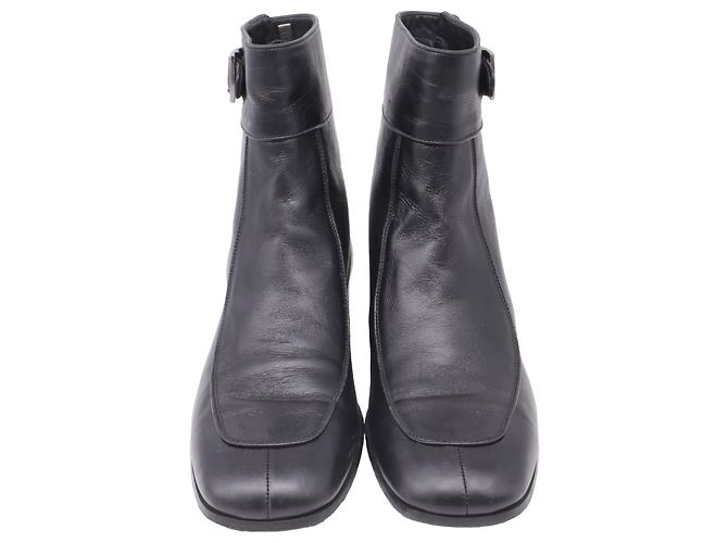 Yves Saint Laurent Botines Saint Laurent Miles en piel negra Negro - vista 2