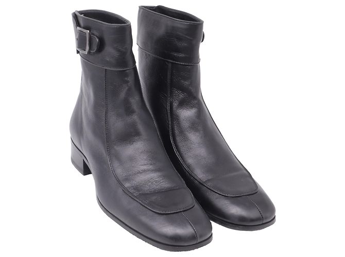 Yves Saint Laurent Botines Saint Laurent Miles en piel negra Negro - vista 3