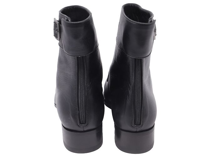 Yves Saint Laurent Botines Saint Laurent Miles en piel negra Negro - vista 5