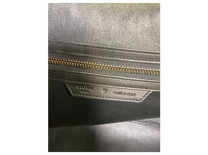 Céline Bolsa Celine Mini Luggage Plaid em couro azul e branco Multicor - vista 17