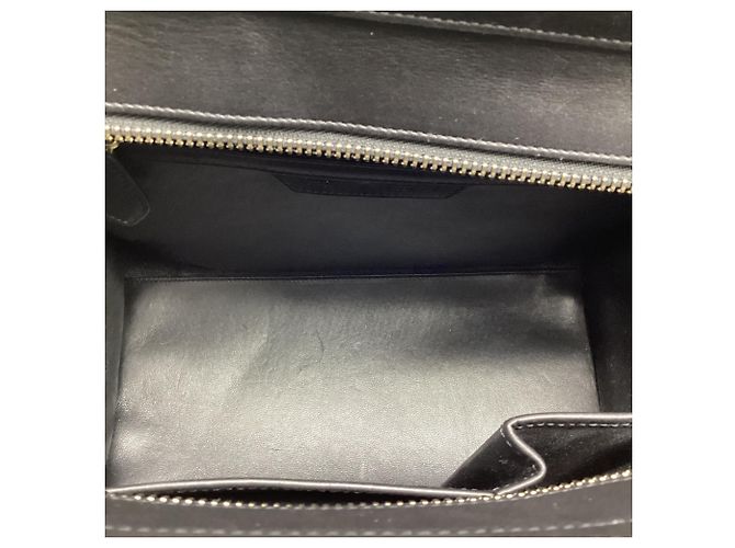 Céline Bolsa Celine Mini Luggage Plaid em couro azul e branco Multicor - vista 7