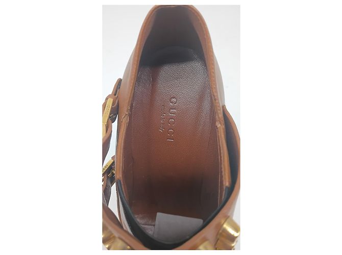 Stivaletti borchiati Gucci Charlotte in pelle marrone Rosso - vista 9