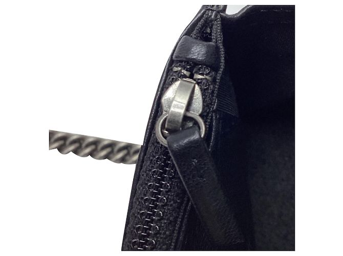 Chanel Boy Wallet on Chain aus schwarzem Lammleder - Ansicht 8