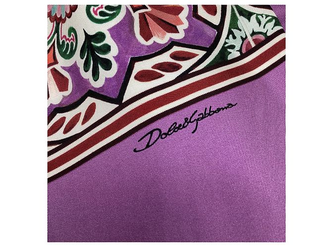 Sciarpa stampata Dolce & Gabbana in seta multicolore - vista 4