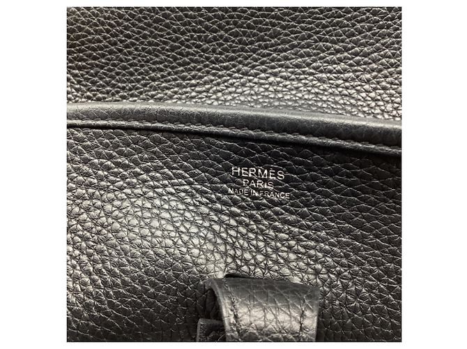 Borsa a tracolla Hermès Evelyne III in pelle Clemence nera Stampa python - vista 11