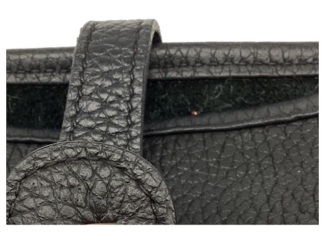 Borsa a tracolla Hermès Evelyne III in pelle Clemence nera Stampa python - vista 9