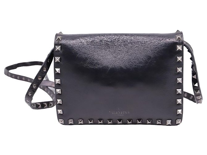 Borsa a tracolla Small Rockstud Valentino Garavani in pelle nera Nero - vista 4
