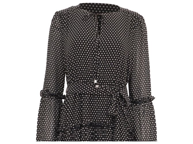 Vestido com camadas e estampado de bolinhas Michael Michael Kors em poliéster preto - vista 2