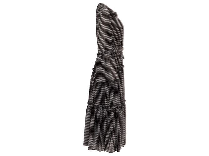 Vestido com camadas e estampado de bolinhas Michael Michael Kors em poliéster preto - vista 3