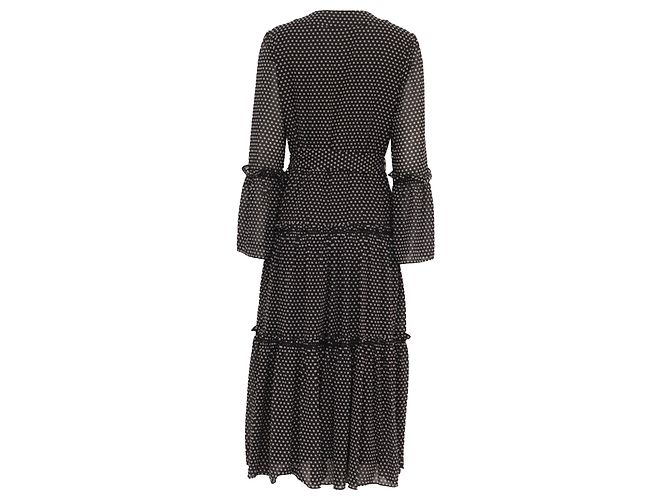Vestido com camadas e estampado de bolinhas Michael Michael Kors em poliéster preto - vista 4