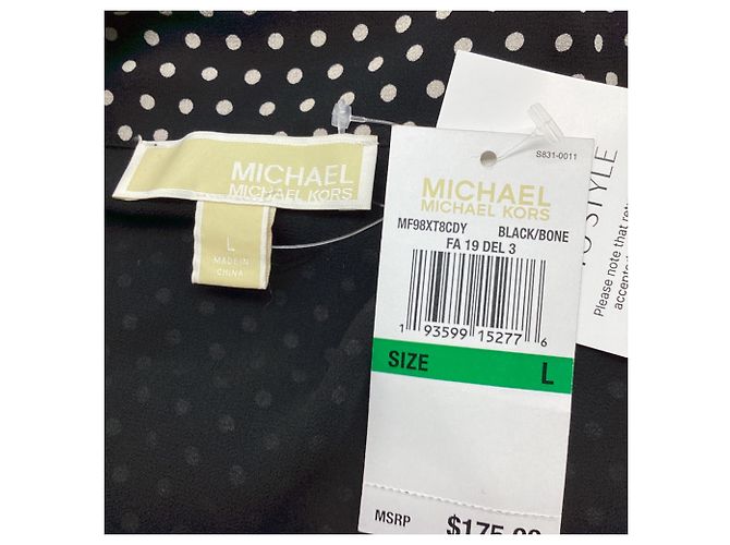 Vestido com camadas e estampado de bolinhas Michael Michael Kors em poliéster preto - vista 5
