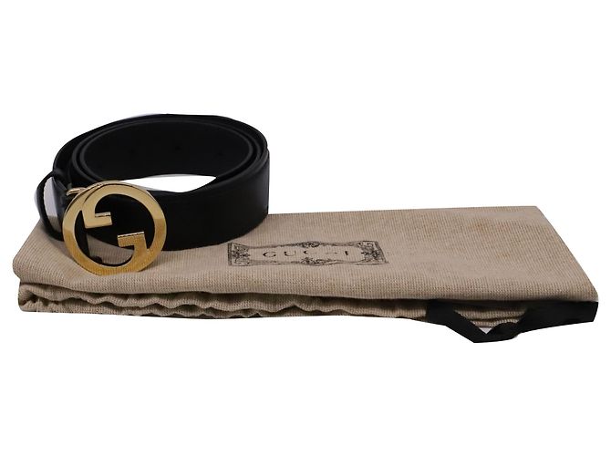 Cinturón Gucci Blondie Interlocking-G en cuero de becerro negro - vista 4