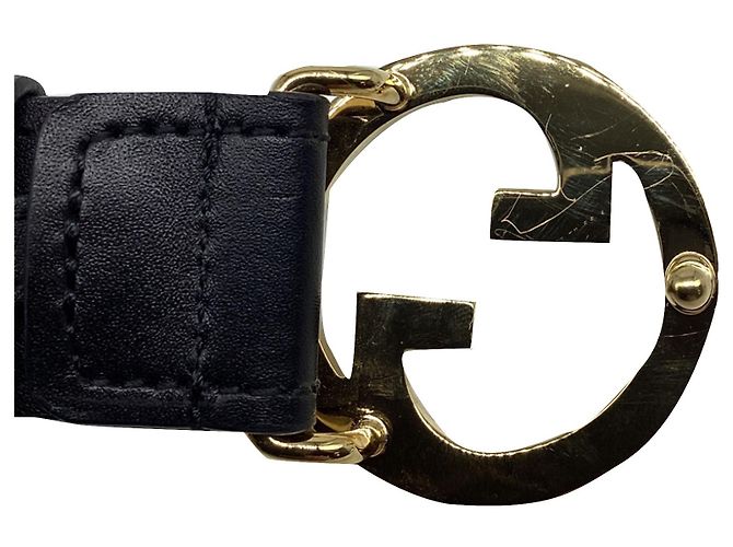 Cinturón Gucci Blondie Interlocking-G en cuero de becerro negro - vista 7