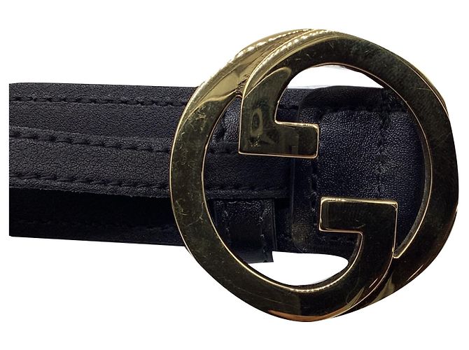 Cinturón Gucci Blondie Interlocking-G en cuero de becerro negro - vista 8