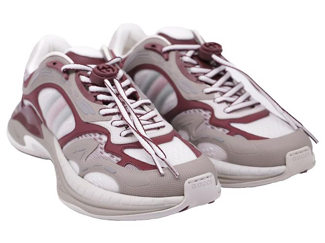 Sneakers Gucci 2.0 Running in gomma Burgundy Rosso Bordò - vista 3
