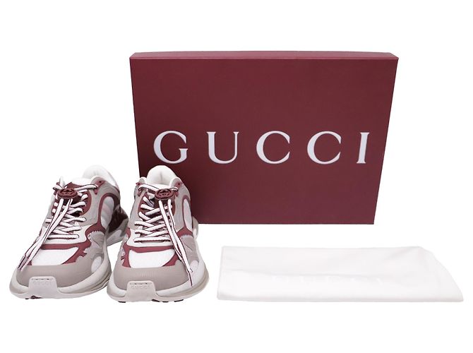Sneakers Gucci 2.0 Running in gomma Burgundy Rosso Bordò - vista 6