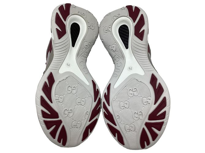 Sneakers Gucci 2.0 Running in gomma Burgundy Rosso Bordò - vista 7