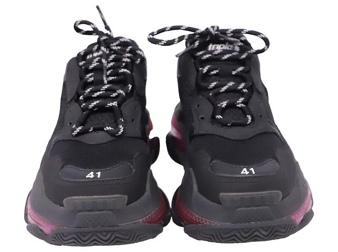 Balenciaga Triple S Clear Sole Sneaker aus schwarzem Polyester - Ansicht 2