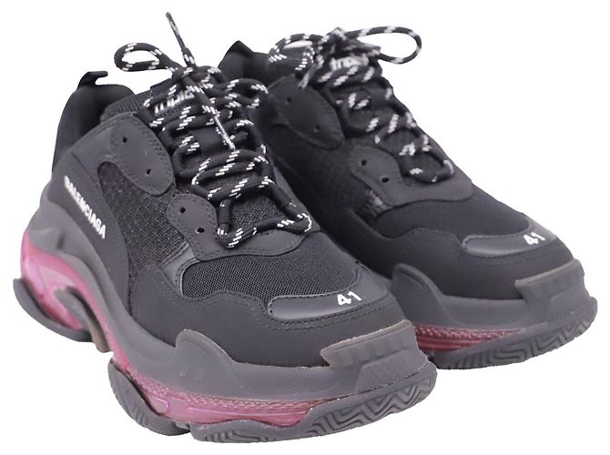 Balenciaga Triple S Clear Sole Sneaker aus schwarzem Polyester - Ansicht 3