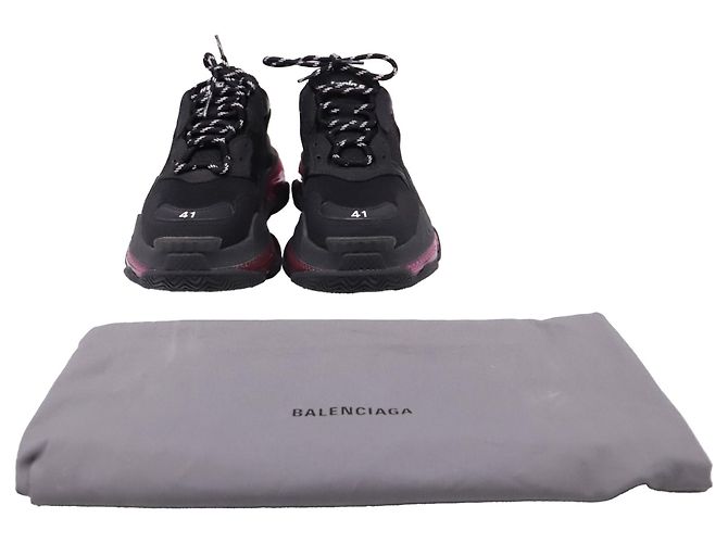 Balenciaga Triple S Clear Sole Sneaker aus schwarzem Polyester - Ansicht 6
