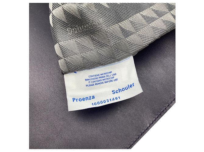 mala Proenza Schouler com pega e fivela em pele azul marinho - vista 10