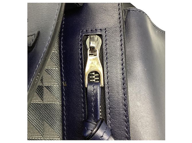 mala Proenza Schouler com pega e fivela em pele azul marinho - vista 12