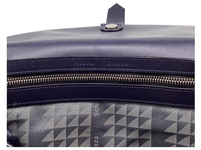 mala Proenza Schouler com pega e fivela em pele azul marinho - vista 13