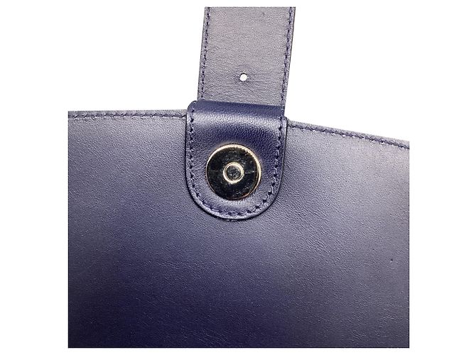 mala Proenza Schouler com pega e fivela em pele azul marinho - vista 15