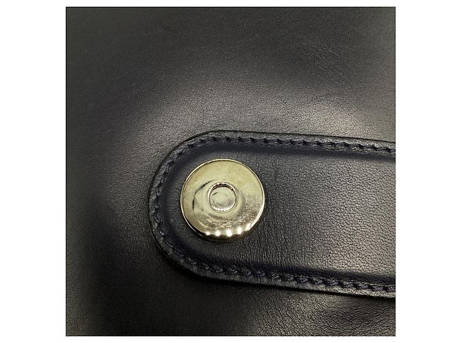 mala Proenza Schouler com pega e fivela em pele azul marinho - vista 16