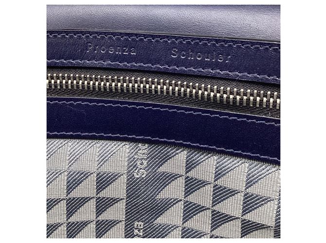 mala Proenza Schouler com pega e fivela em pele azul marinho - vista 17