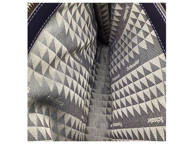 mala Proenza Schouler com pega e fivela em pele azul marinho - vista 7