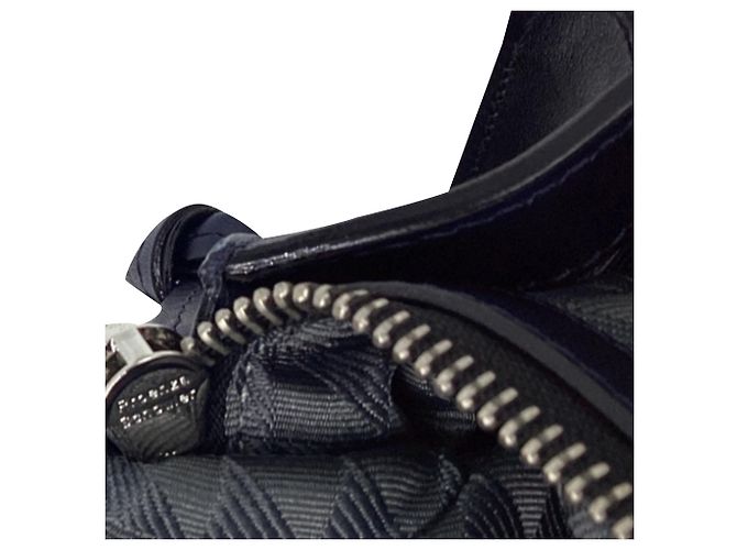 mala Proenza Schouler com pega e fivela em pele azul marinho - vista 9