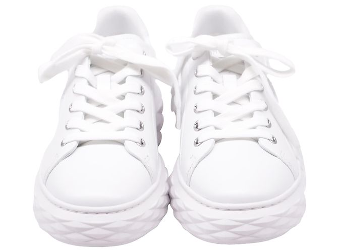 Sneakers Jimmy Choo Diamond Light Maxi/ F in pelle bianca Bianco Crudo - vista 2